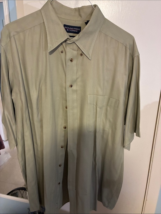 Roundtree & Yorke Other - Roundtree & Yorke Big and Tall Men's Short Sleeve Button-Down Shirt - Sage Green